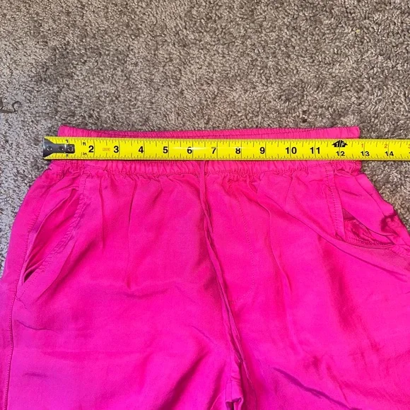 Zara Vibrant Pink Satin/Linen Like Pants Woman’s Size Small - Picture 3 of 6